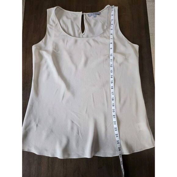 CLASSIQUES ENTIER Tan Scoop Neck Silk Blouse Tank Top Key Hole Back Large - Picture 7 of 7